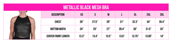 BLACK METALLIC MESH BRA