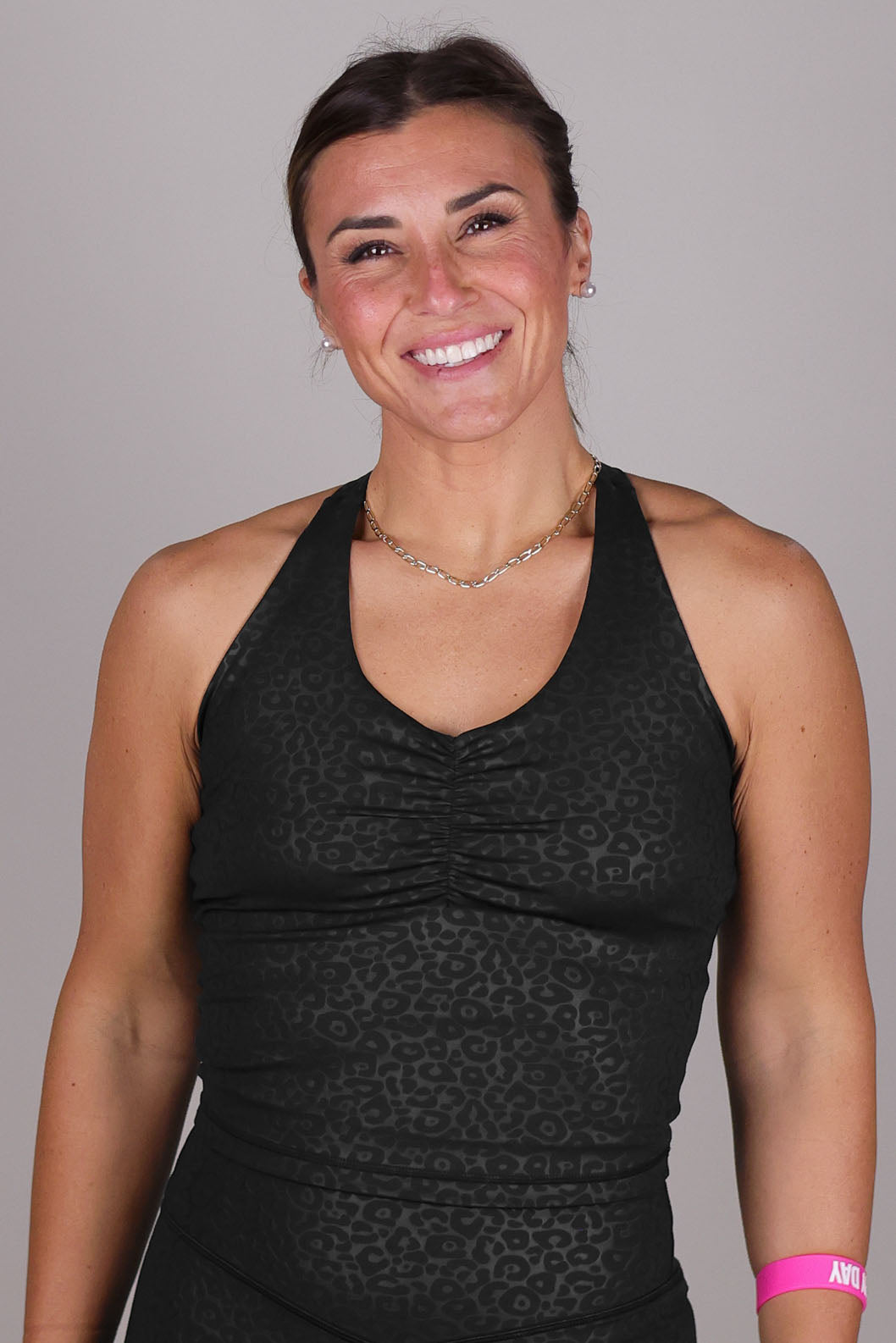BLACK CHEETAH CINCH BRA TOP