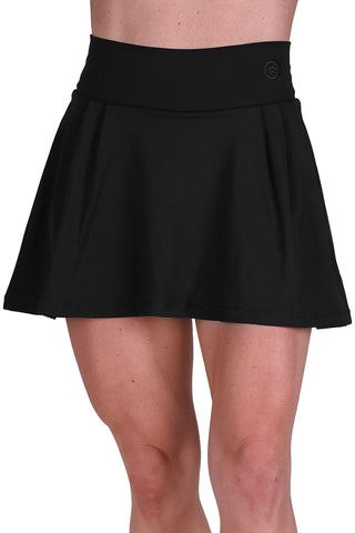 BLACK FLARED SKORT