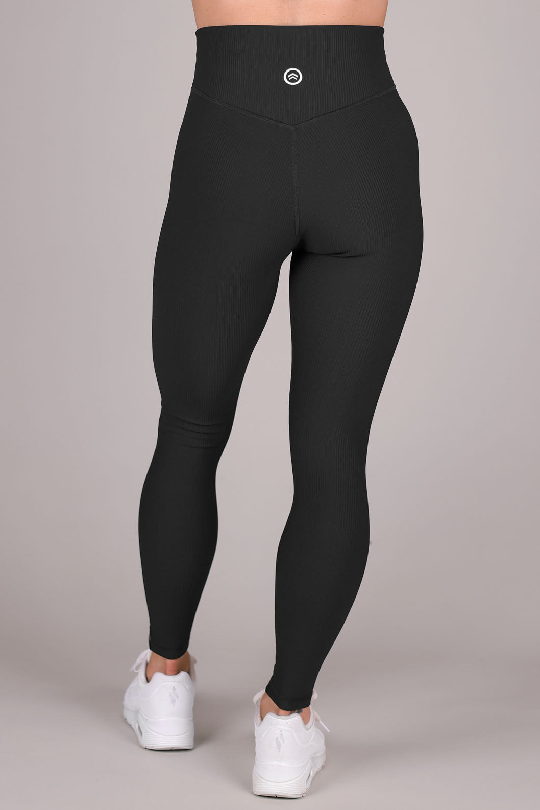 BLACK RIBBED LEGGING