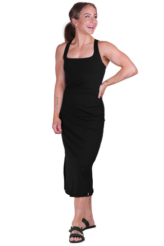 BLACK SPORT MAXI DRESS