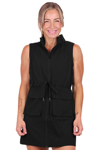 CINCH WAIST WINDBREAKER DRESS