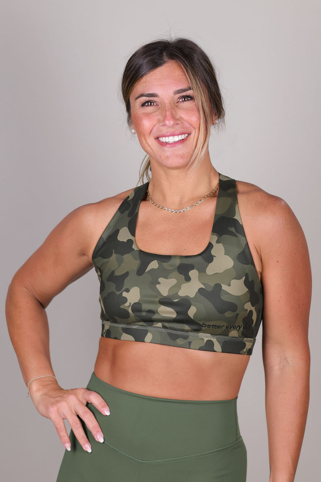 CAMO FIGURE 8 SPORTS BRA