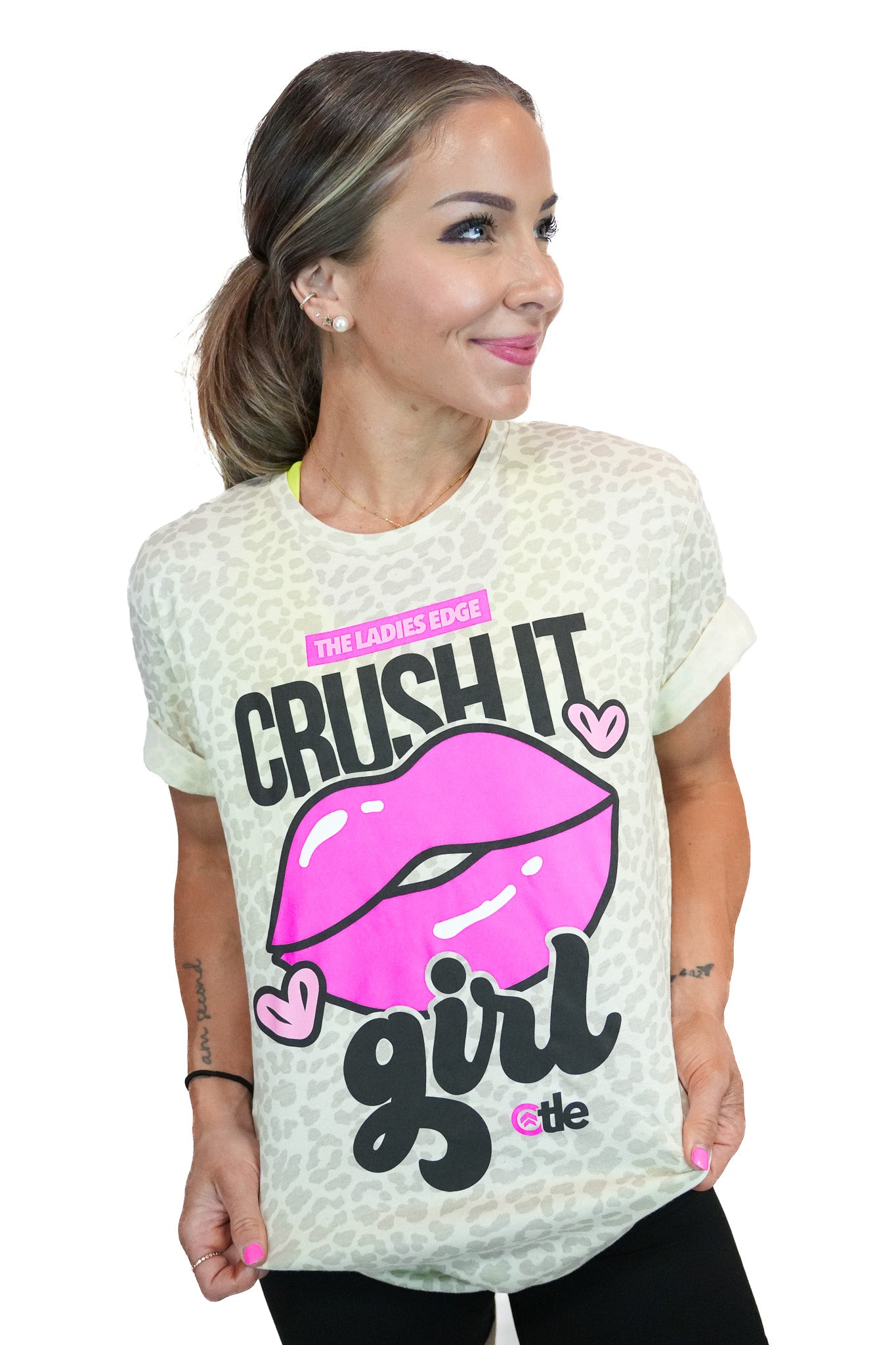 CRUSH IT GIRL LEOPARD TEE