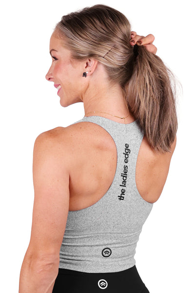 EXTRA LONG HEATHER GREY CINCH BRA