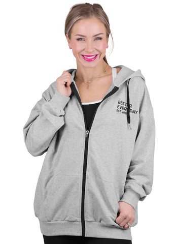 GREY FULL ZIP HOODIE