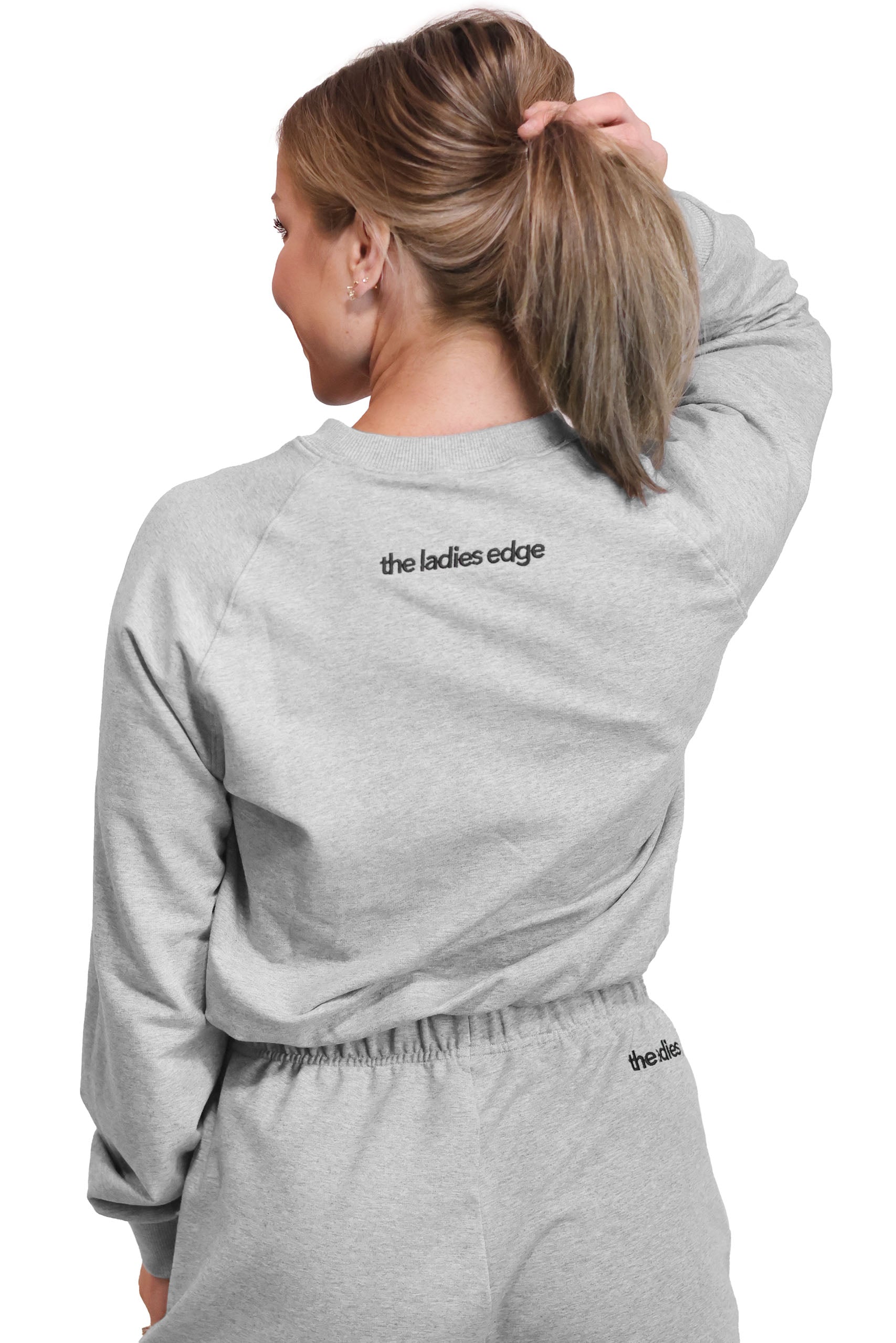 GREY RAGLAN CROPPED SWEATSHIRT