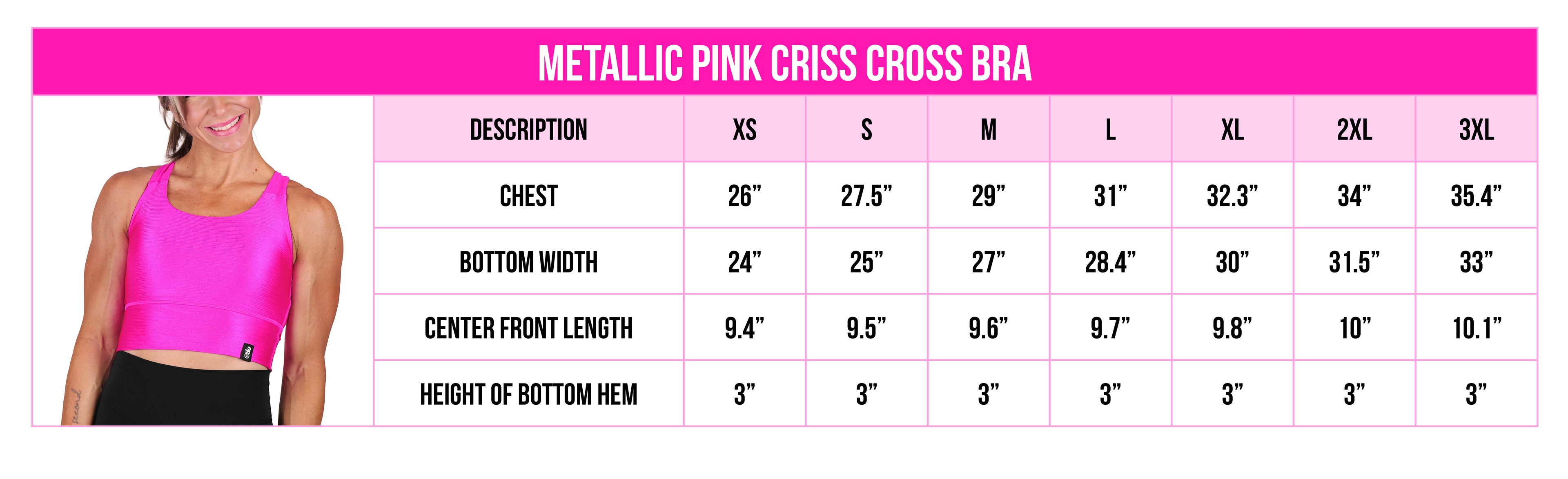 METALLIC PINK CRISS CROSS BRA