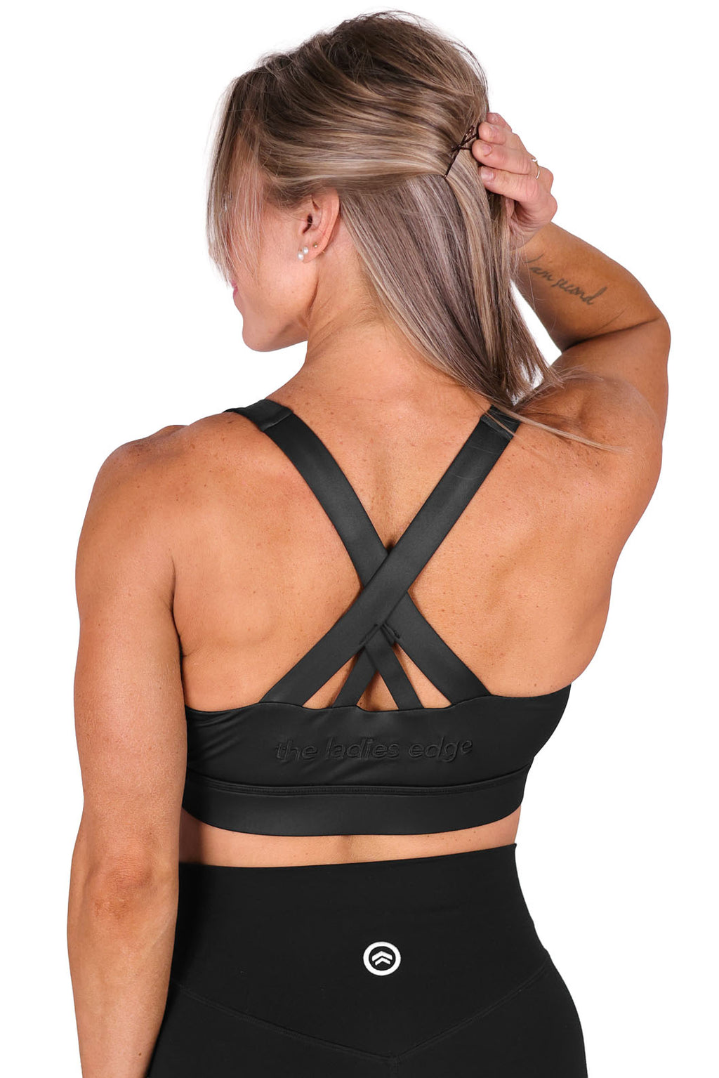 METALLIC BLACK ZIPPER BRA