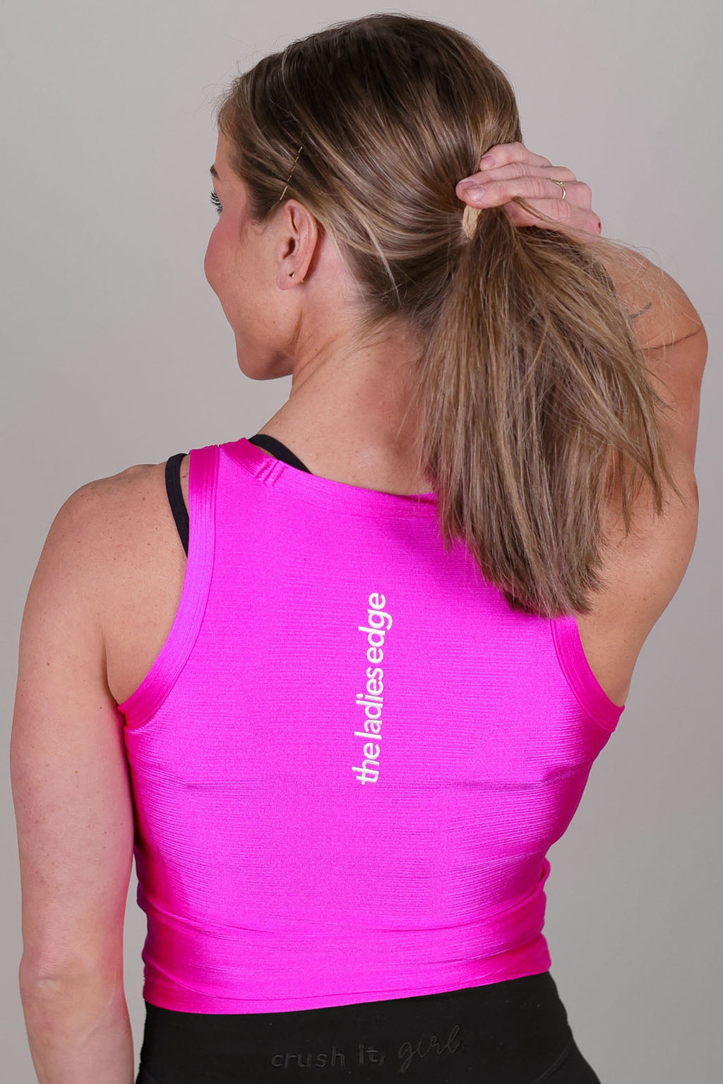 METALLIC PINK HIGH NECK TANK