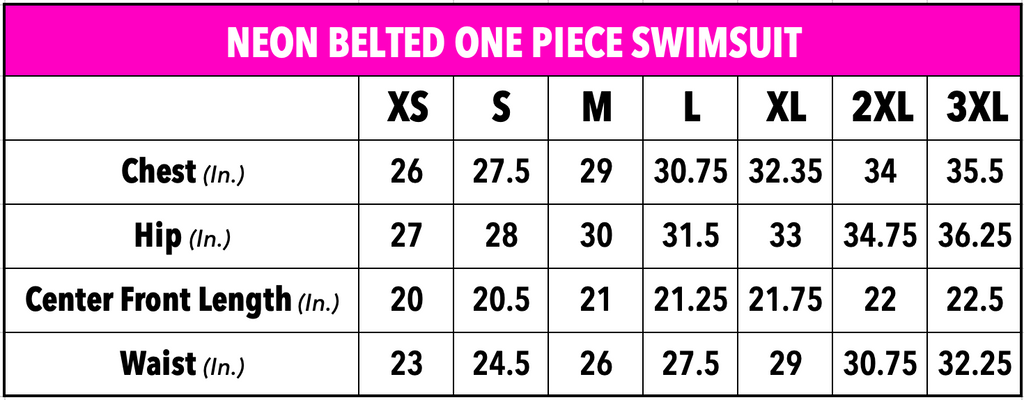 NEON BELTED ONE PIECE SWIMSUIT
