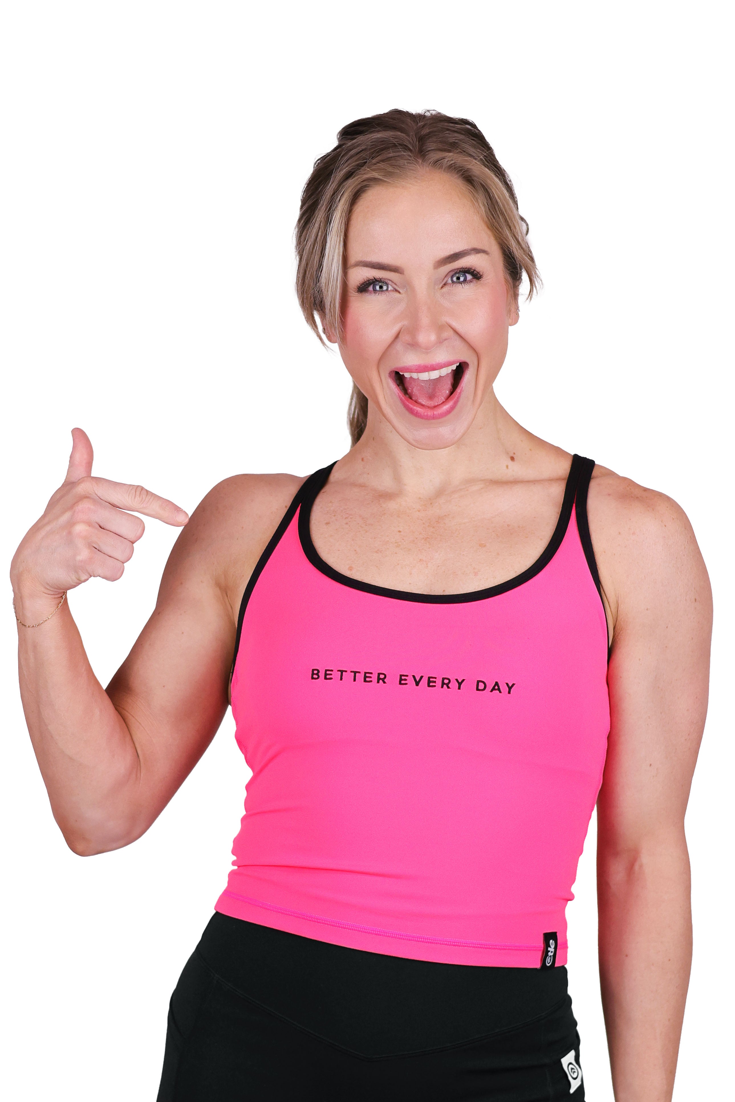 PINK + BLACK RELAXED BRA TOP