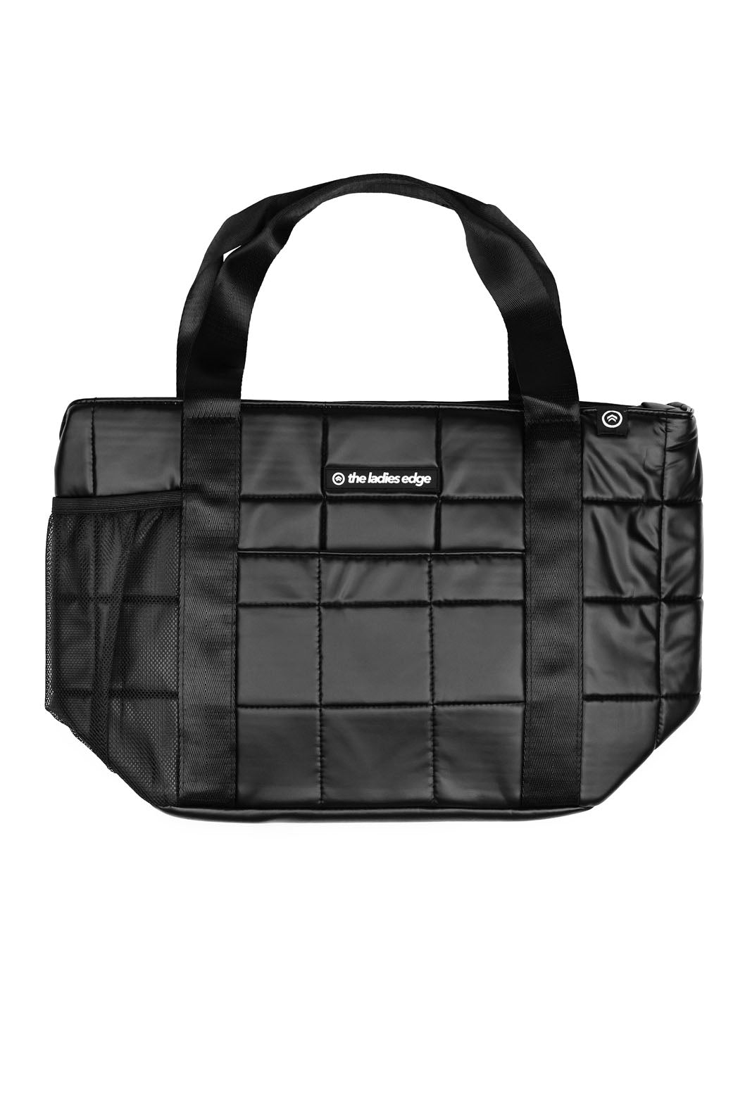 BLACK PUFFY LUNCH TOTE