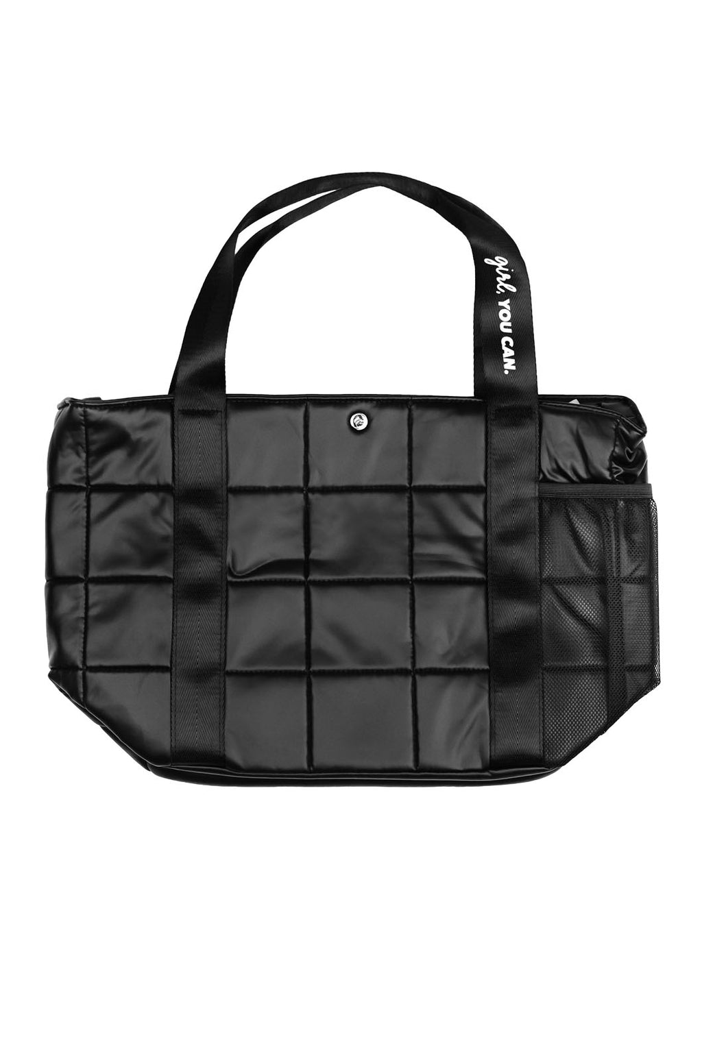 BLACK PUFFY LUNCH TOTE