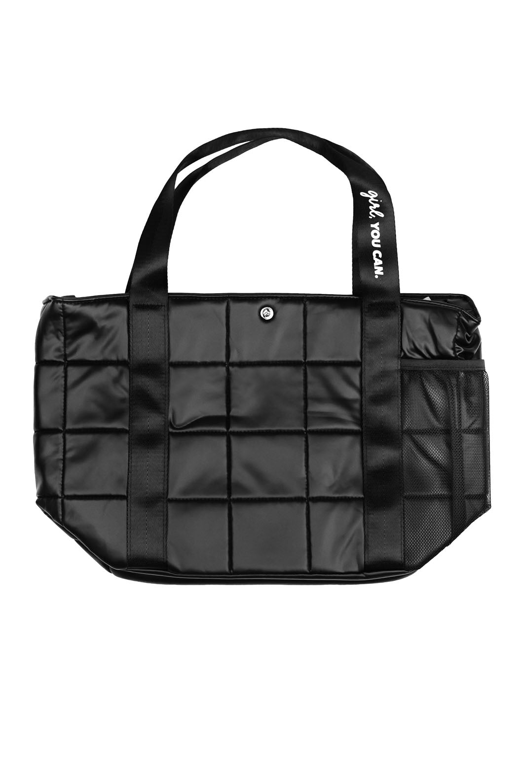 BLACK PUFFY LUNCH TOTE