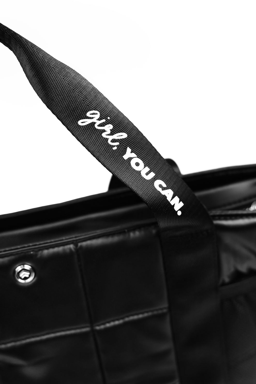 BLACK PUFFY LUNCH TOTE