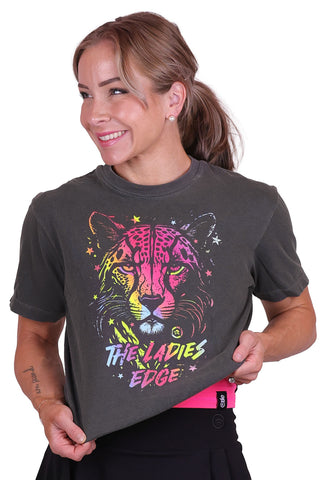 Rainbow Cheetah Crop Tee