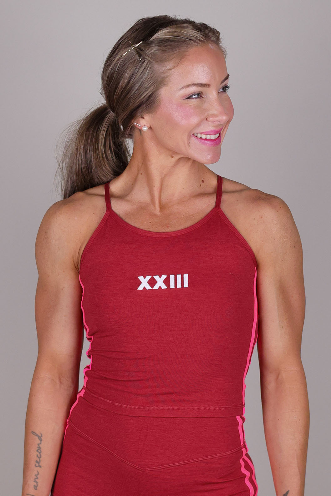 RED MARBLE/PINK RETRO TANK