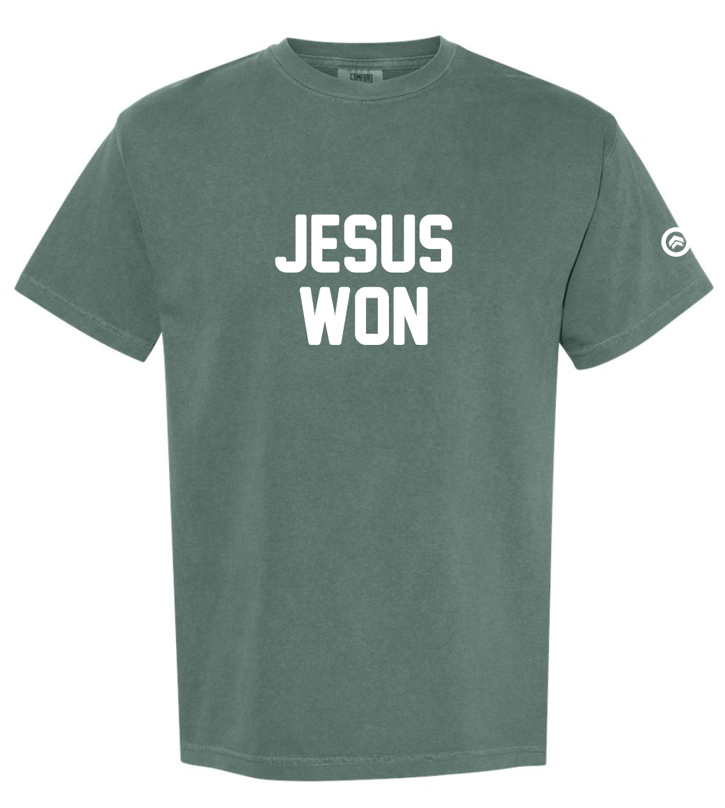 JESUS WON TEE (GREEN) *PRE-ORDER*