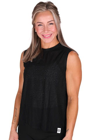 SHEER BLACK MUSCLE TANK