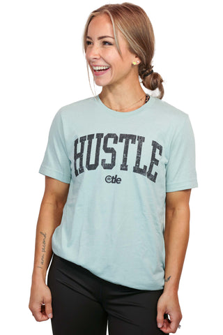 TEAL HUSTLE TEE