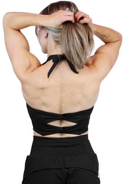 TIE BACK HALTER BRA